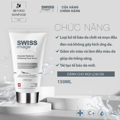 Tẩy tế bào chết dưỡng trắng cho mọi loại da Swiss Image Absolute Radiance Whitening Face Scrub 150ml