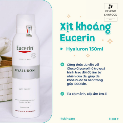 Xịt Khoáng Dưỡng Ẩm Eucerin Cho Da Nhạy Cảm Hyaluron Mist Spray 50ml 