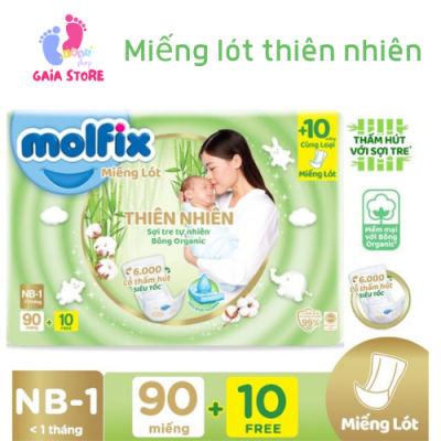 Miếng lót Molfix Thiên Nhiên (Newborn 2, > 1 tháng, 60 miếng + 6 miếng)
